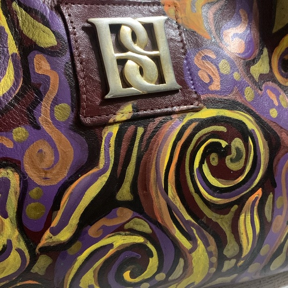 GROOVY!!! ONE OF A KIND!!! DESIGNER HAND PAINTED HANDBAG - Picture 2 of 8